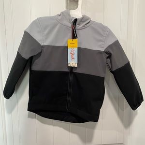 Black and gray boys jacket water resistant wind resistant weather protector